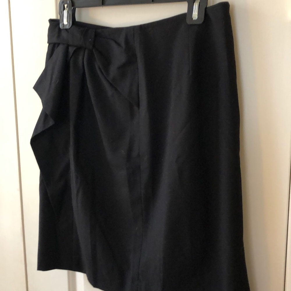 Banana pencil skirt with flirty bow/ruffle